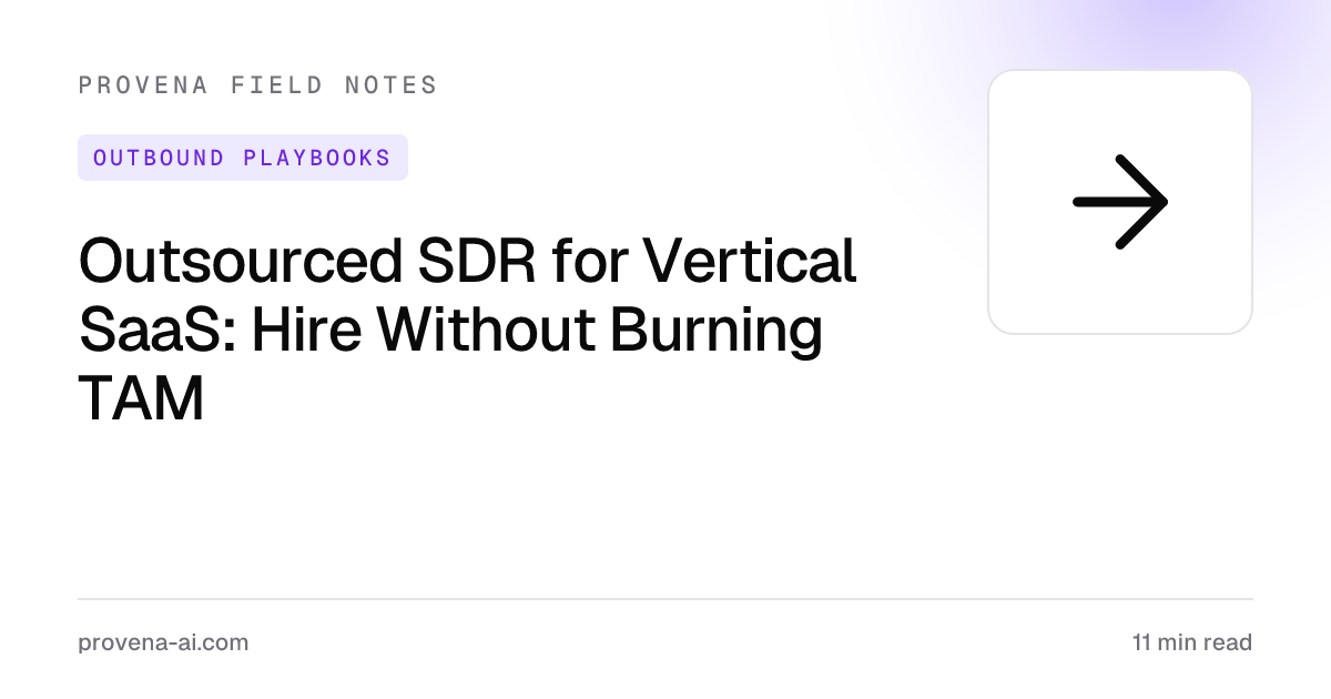 Cover for Outsourced SDR for Vertical SaaS: Hire Without Burning TAM