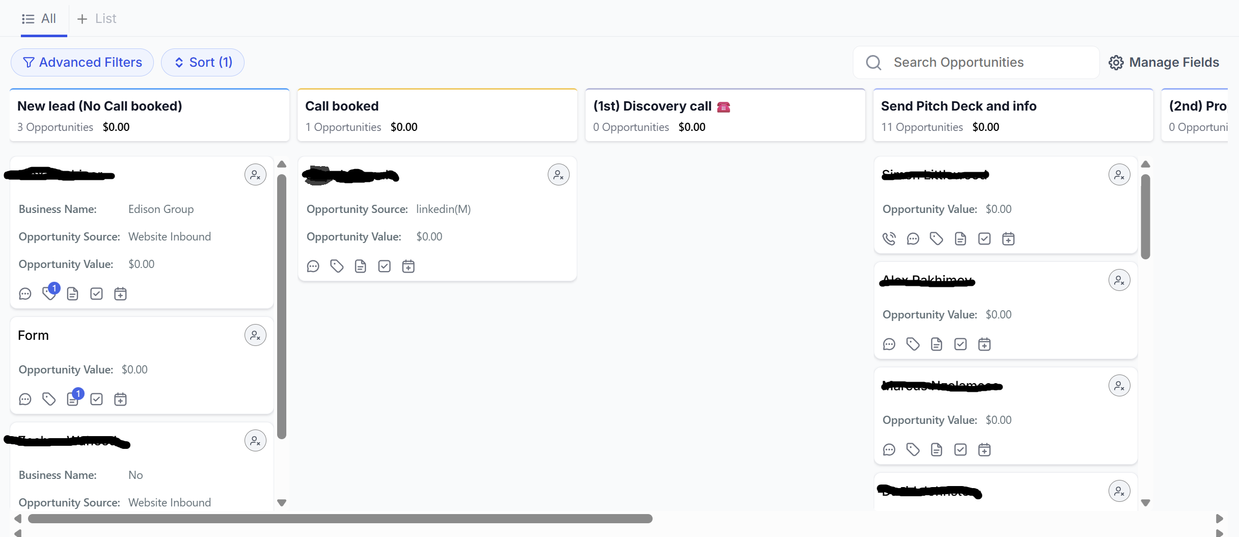 Hot Rocks pipeline results dashboard showing 20 investor meetings booked